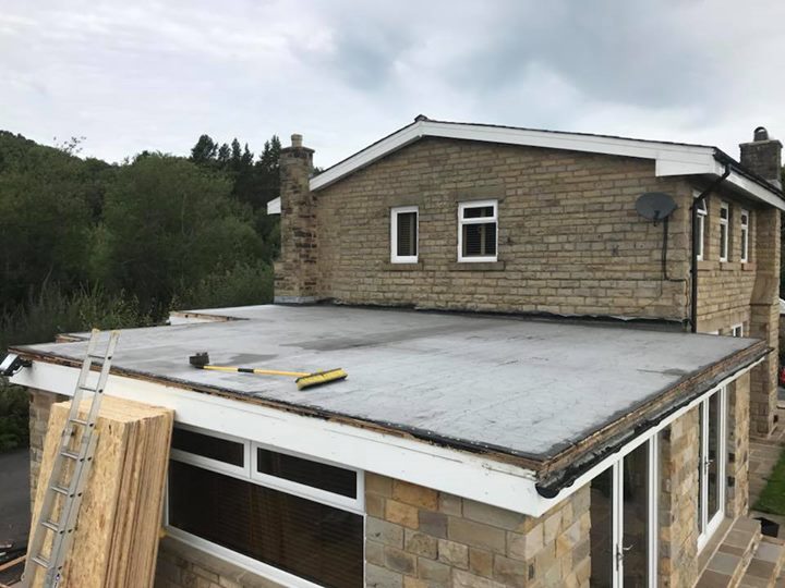 Fibreglass Grp roof laid @Salterforth Insulated with an expansion joint #Seamless