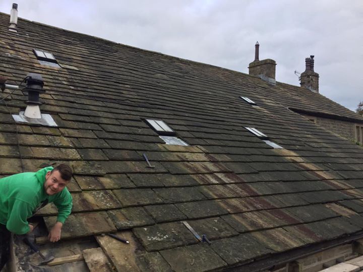 Huge Stone Slate Reroof – Due to the size and weather this project was…