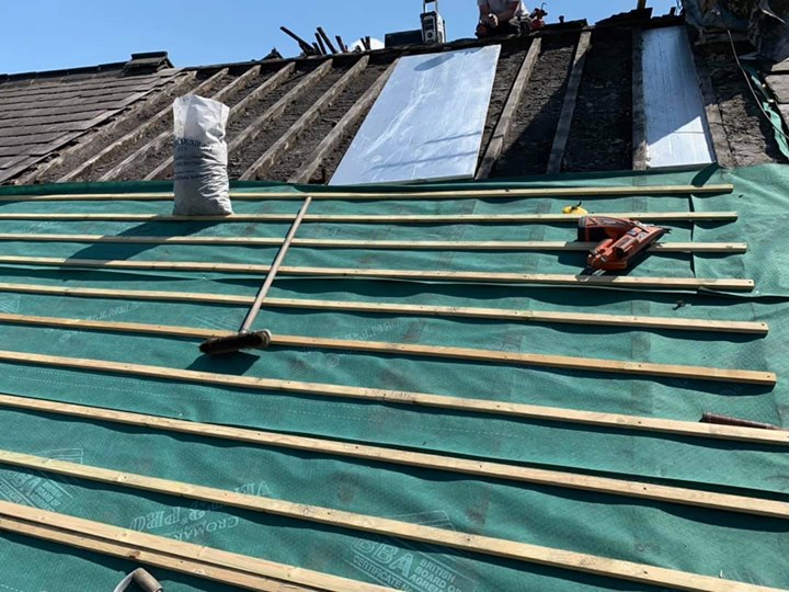 Roofing Services Barnoldswick, Reroof, insulation between rafters & 2 skylights @ Rainhall road, Barnoldswick